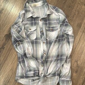 Plaid Button-Up Shirt